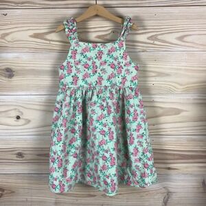 Btween Dress Girls 8 Green Floral Eyelet Ruffle Pastel Garden